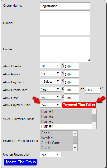 payment group editor