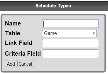 schedule type edit