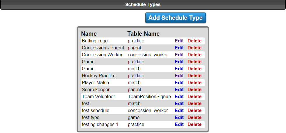 schedule type