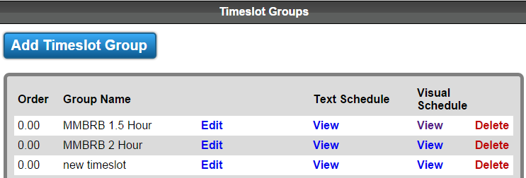 timeslot groups